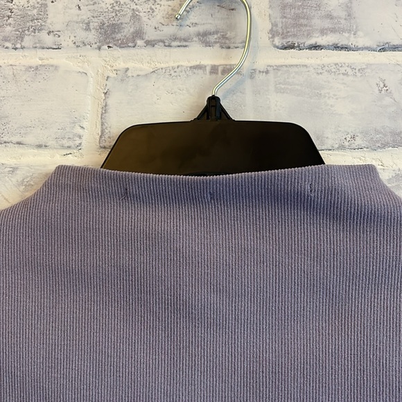 Zara Women's Bodysuit L/S Limitless Contour Ribbed Open Back Purple Sz M-L NWT - Picture 5 of 9